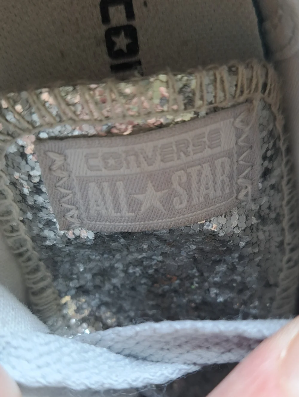 Converse Chuck Taylor All Star Metallic Glitter Silver Infant Sneakers Y2k